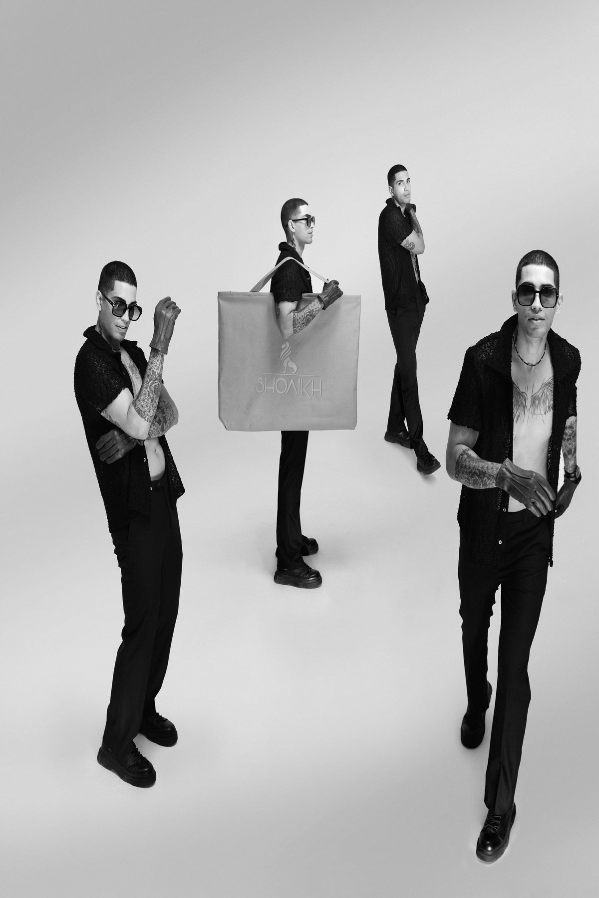 Men black pent shirt