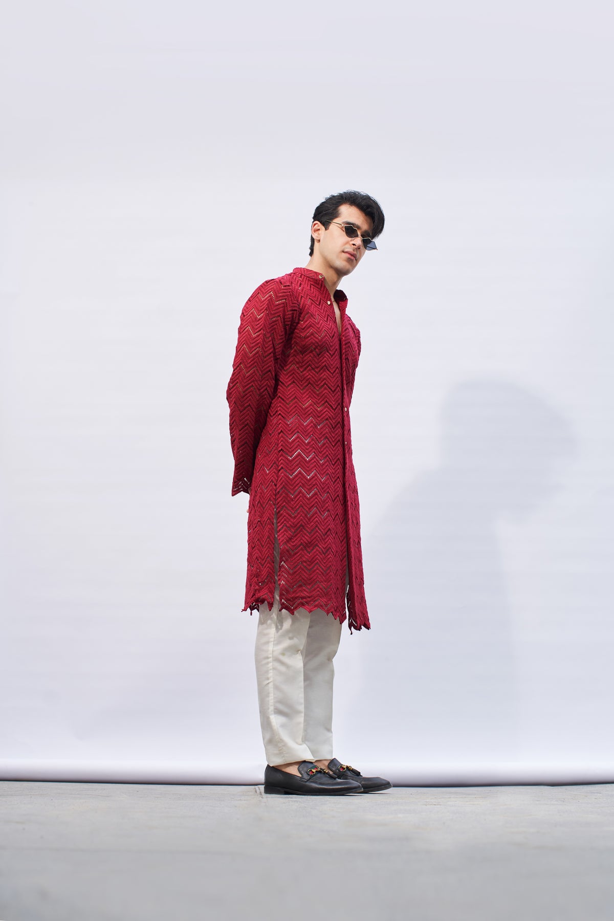 Men red kurta