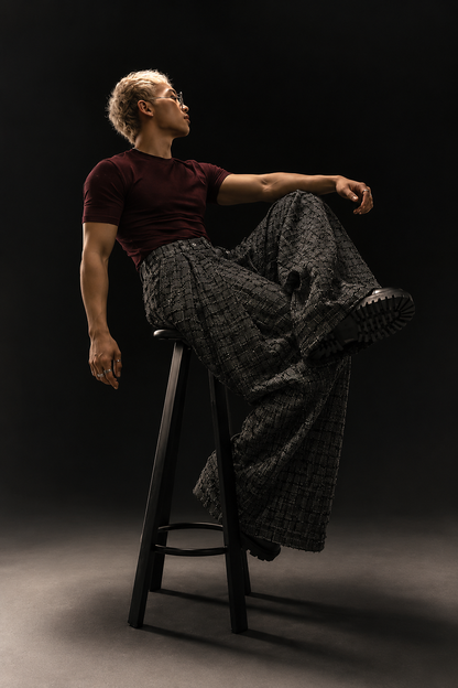 Textured balloon pants