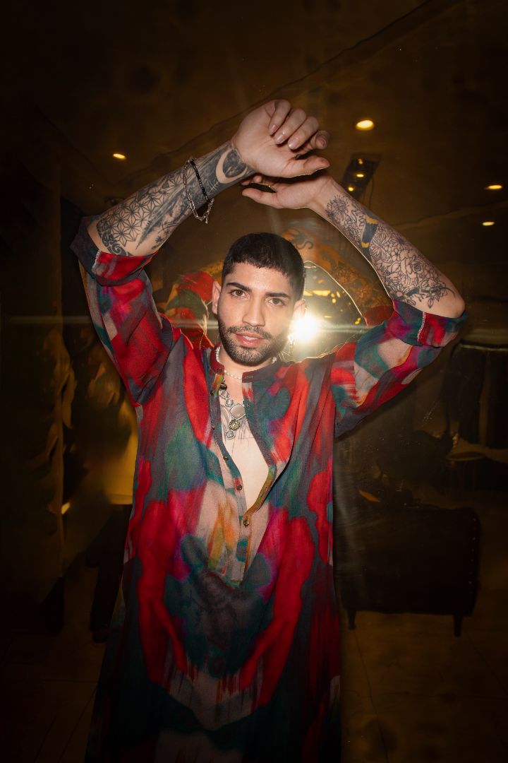 Red fade Kameez