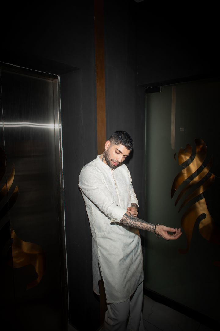 White silk  kurta shirt
