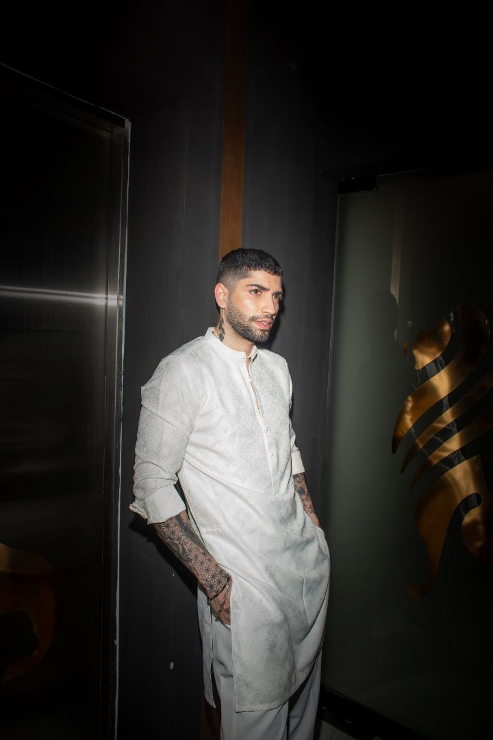 White silk  kurta shirt