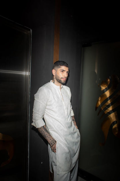White silk  kurta shirt