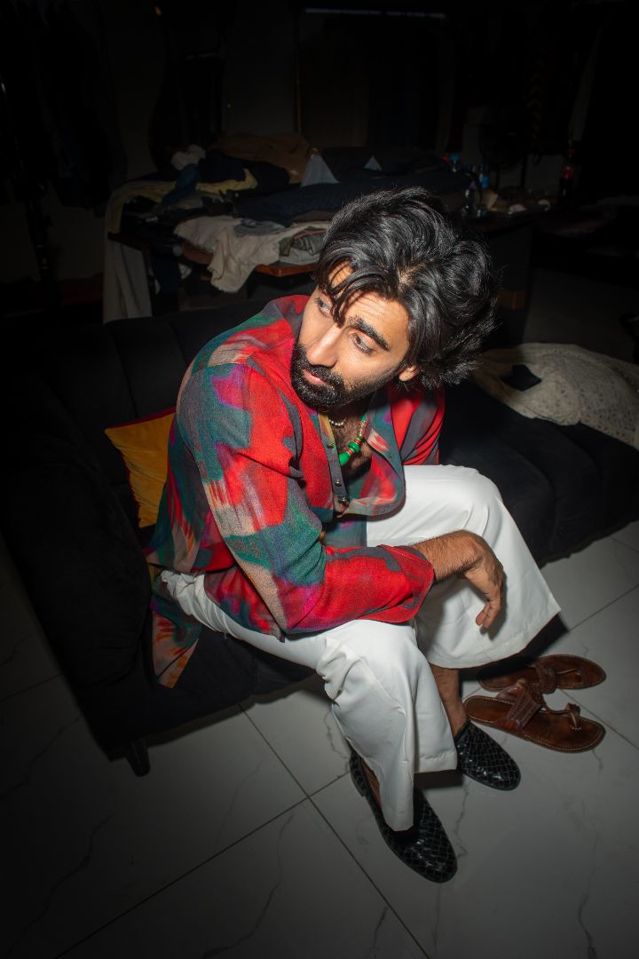 Red fade Kameez
