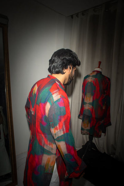 Red fade Kameez