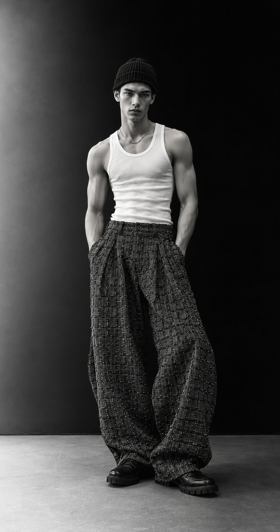 Textured balloon pants