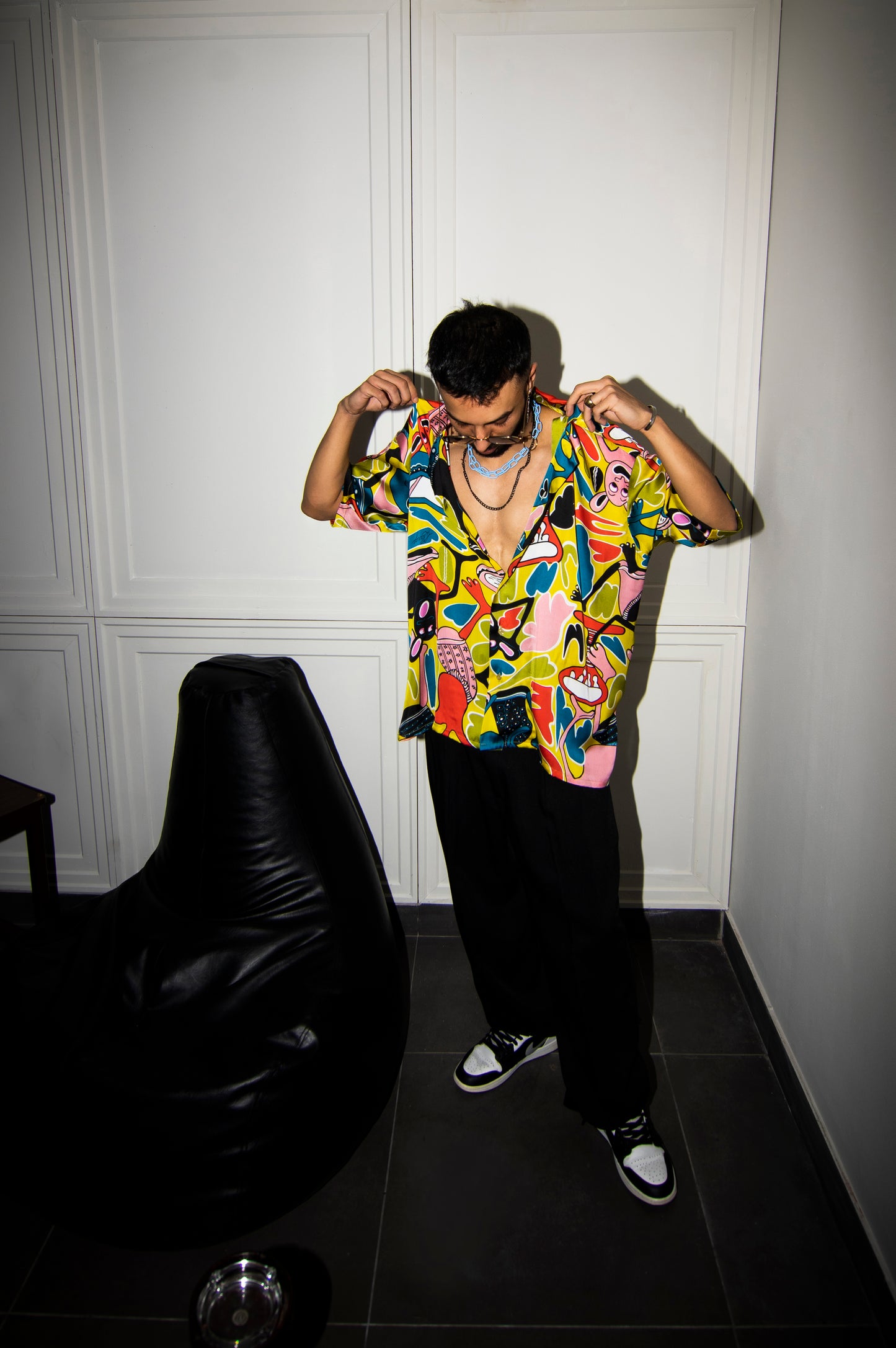 Colorful Abstract Print Men's Shirt & Trousers Set