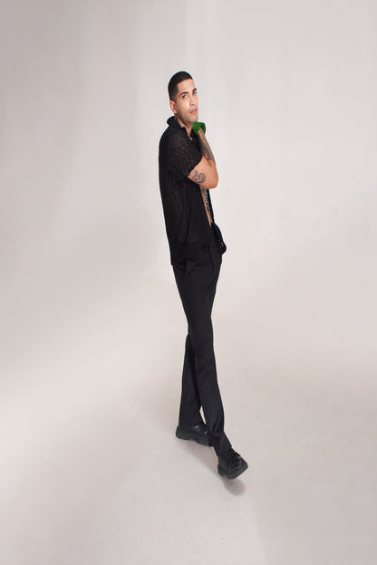 Men black pent shirt