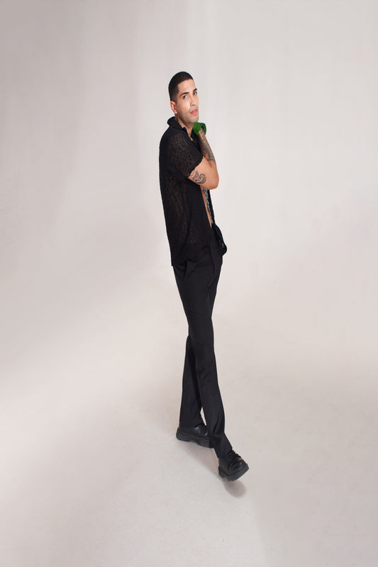 Men black pent shirt
