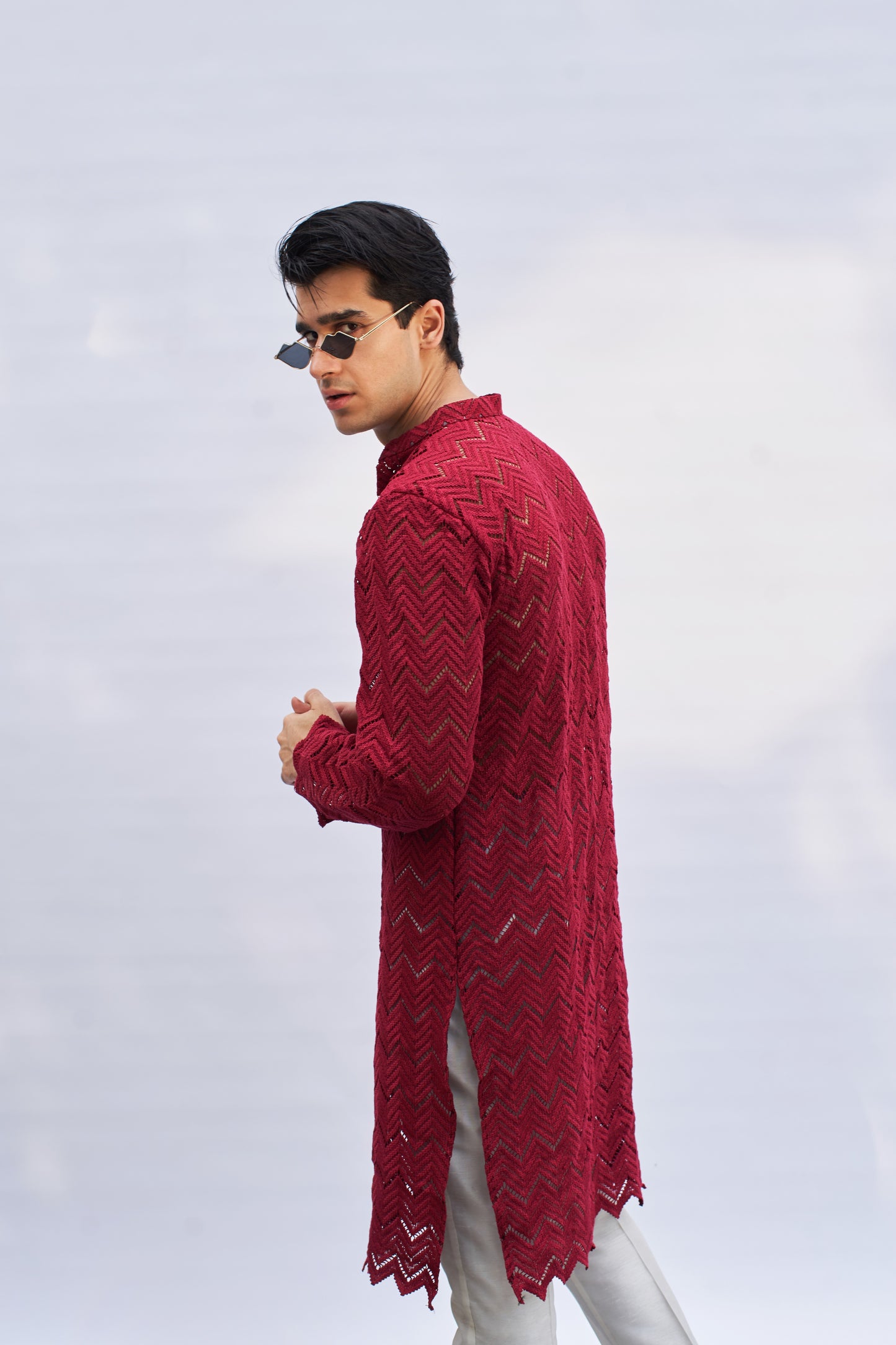 Men red kurta