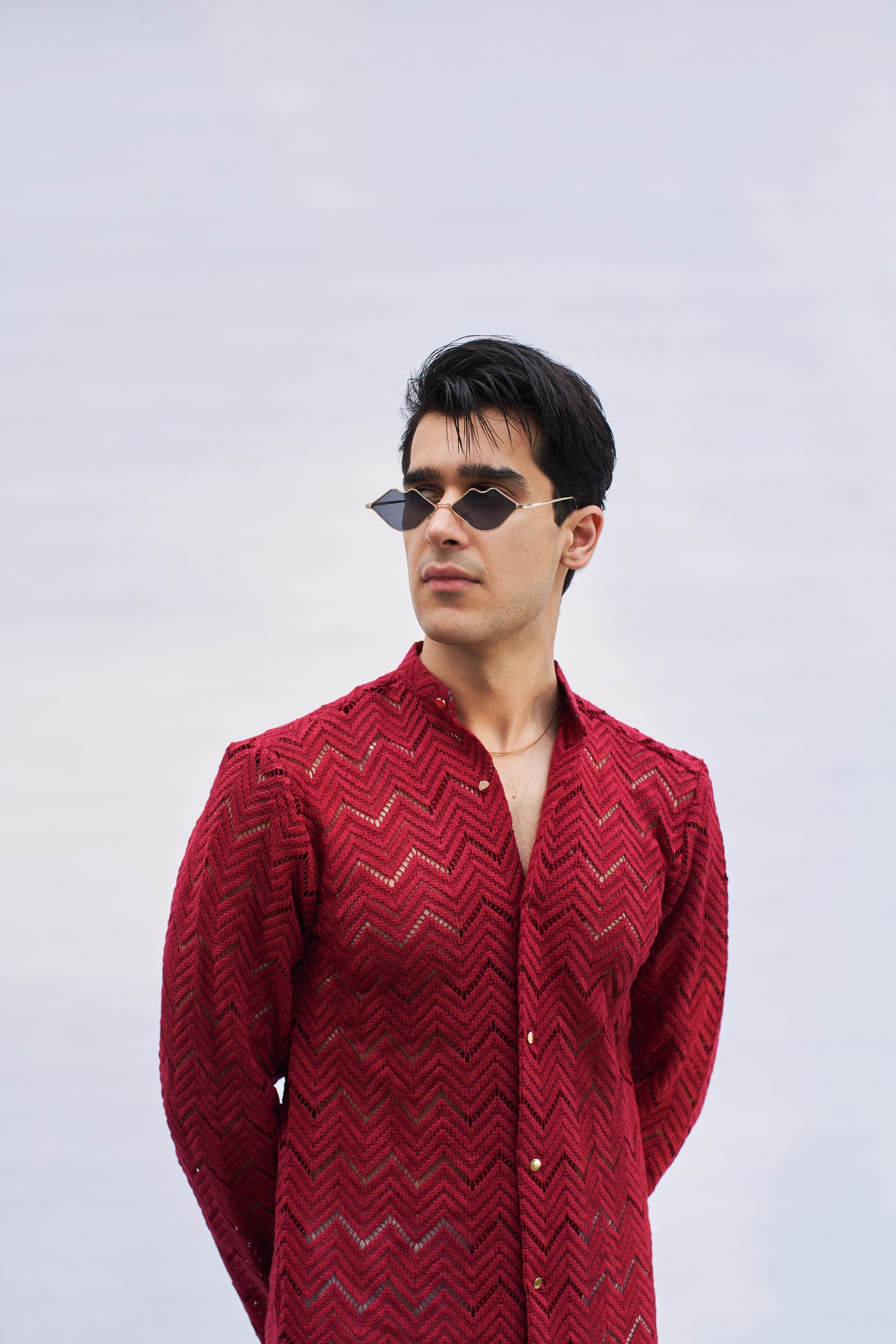 Men red kurta