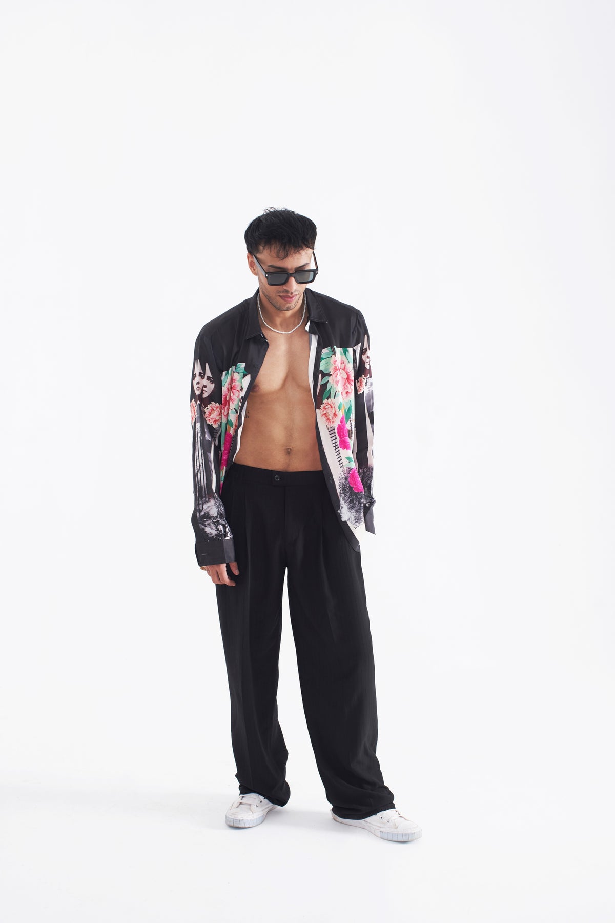 Delusion print men shirt